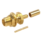 Conector SMA Hembra / Chasis D-Plano / Anillo Plegable RG-174/U / Cuerpo Oro / Aislante Teflón
