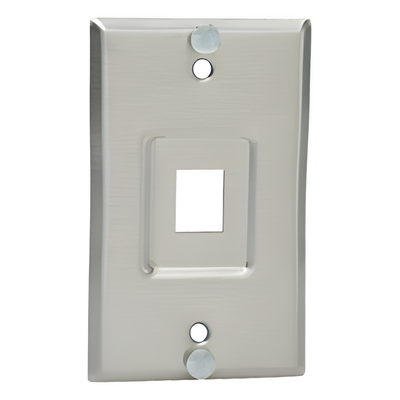 Placa de Pared Telefónica, Salida de 1 Puerto Keystone, de Acero Inoxidable