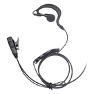 Micrófono-Audífono Profesional / Gancho Ajustable en Forma de G / Cable con Resorte / PTT de Solapa / Compatible con Radios Hytera y Telox