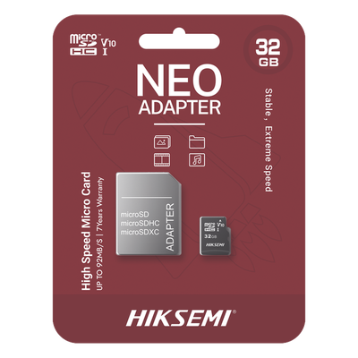 Memoria microSD con Adaptador / 32 GB / Clase 10 / NAND TLC / 92 MB/s Lectura / Multipropósito