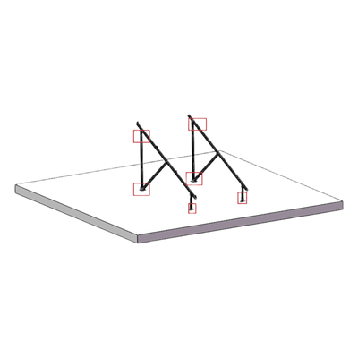 Caja de accesorios / Kit montaje / 2 pies fijos 120 mm / 12 tornillos expansores / 4 conectores tierra / 16+6 tornillos DIN912