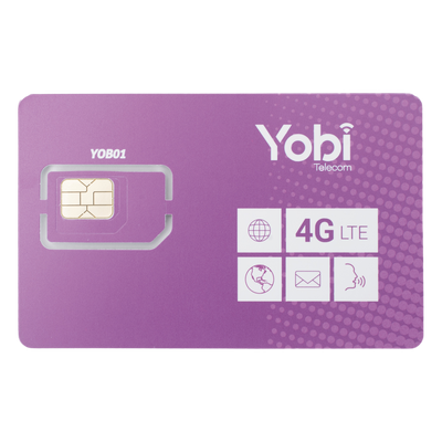SIM Yobi para dispositivos móviles 3G/4G con recarga de 3.5GB cada mes durante 1 año de servicio (solo datos)