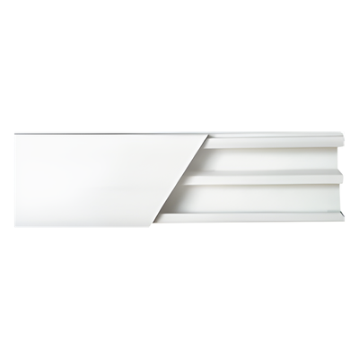 Canaleta blanca de PVC auto extinguible, con división, 20 x 10 mm, tramo de 2.5m (5101-01250)