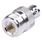 Adaptador en Línea, de Conector N Hembra a BNC Hembra, Plata/ Oro/ Teflón.