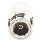Adaptador RF Coaxial / TNC Macho a N Hembra / Montaje en Línea / Frecuencia 11 GHz / Bronce Niquelado / Contacto Oro / Aislante Teflón