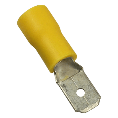 Terminal tipo macho aislada / 12 - 10 AWG / Amarillo / Paquete de 25 piezas.