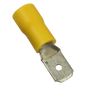 Terminal tipo macho aislada / 12 - 10 AWG / Amarillo / Paquete de 25 piezas.