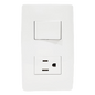Apagador Escalera y Contacto de 127 V~60 Hz 10/15 A.