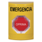 Botón de Emergencia en Español, Color Amarillo, Acción Mantenida, Girar para Restablecer y LED Multicolor