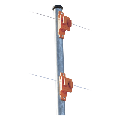 Aislador de Paso Naranja Reforzado para Cercos Eléctricos / Aislamiento hasta 18 kV / Resistente a Clima Extremo / Polipropileno y Policarbonato