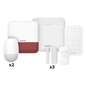 (AX PRO) KIT de Alarma AX PRO / Incluye: 1 Hub / 2 Sensores PIR / 3 Contactos Magnéticos mini / 1 Control Remoto / 1 Sirena Estrobo en color Rojo Inalámbrica Exterior /1 Teclado Inalámbrico / Wi-Fi