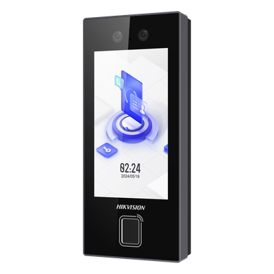 Terminal Facial MinMoe DS-K1T344MBFWX-E1 / Lector de Huellas y Tarjetas MIFARE / 3000 Rostros / 3000 Huellas / Pantalla 4.5\" / Hik-Connect Teams / IP65 / PoE WiFi / HIK-IA / SIP