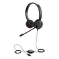 Jabra Evolve 30 Duo con conexión USB / 3.5mm, micrófono con cancelación de ruido y controlador en el cable con botones e indicadores LED (5399-829-309)