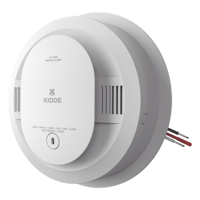 Detector de humo fotoeléctrico alámbrico 120 V CA con batería sellada de 10 años, interconexión hasta 24 dispositivos, paquete de 6