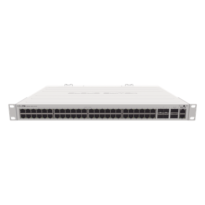 (CRS354-48G-4S+2Q+RM) Cloud Router Switch 48 puertos Gigabit Ethernet, 4 puertos SFP+ 10G, 2 puertos QSFP+ 40G, Montaje en Rack