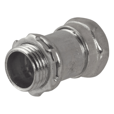 Conector Recto Compresión de Acero Galvanizado para Pared Delgada de 1/2\" .