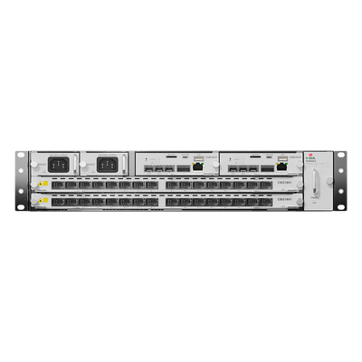 OLT Modular tipo Chasis GPON/XGS-PON Combo,1 Tarjeta de Servicio de 16 Puertos GPON, 2 Ranuras, 2 Fuentes de Alimentación AC, 2 UR