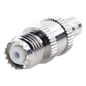 Conector Mini-UHF Hembra en Línea, de Anillo Plegable para Cable Coaxial RG-8/X, 9258, LMR-240, Níquel/ Plata/ Teflón.