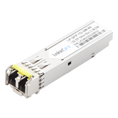 Transceptor Óptico SFP (Mini-Gbic) / Monomodo 1550 nm / 1.25 Gbps / 1000BASE-ZX / Conectores LC/UPC Dúplex / DDM / Hasta 80 km