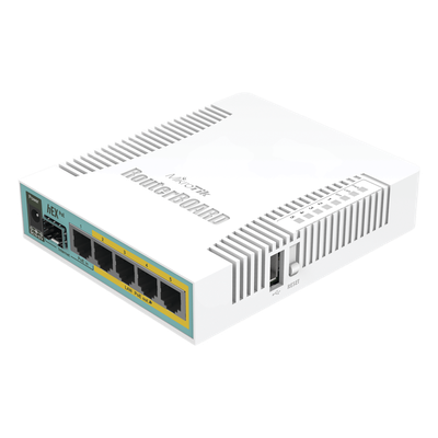 (hEX PoE) Routerboard 5 puertos Gigabit Ethernet PoE 802.3at, 1 Puerto USB