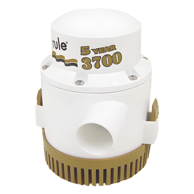Bomba sumergible de achique serie gold de 3700 galones por hora a 12 Volts de corriente directa.