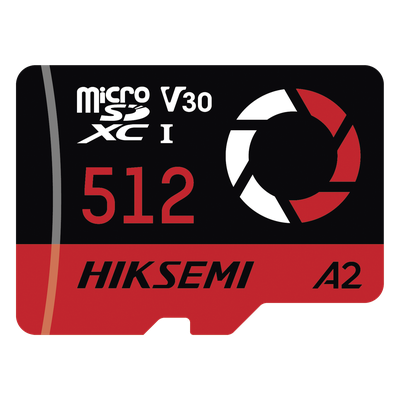 Memoria microSD / 512 GB / 180 MB/s Lectura / 150 MB/s Escritura / V30 U3 A2 / Para Drones y Cámaras de Acción / HIKSEMI CAPTURE E3