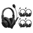 Intercomunicador Inalámbrico Binaural / Cancelación de Ruido IA / Alcance 500 m (1640 ft) / Bluetooth / Batería 1050 mAh / Full-Duplex / Kit 5 Unidades