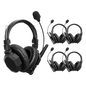 Intercomunicador Inalámbrico Binaural / Cancelación de Ruido IA / Alcance 500 m (1640 ft) / Bluetooth / Batería 1050 mAh / Full-Duplex / Kit 5 Unidades