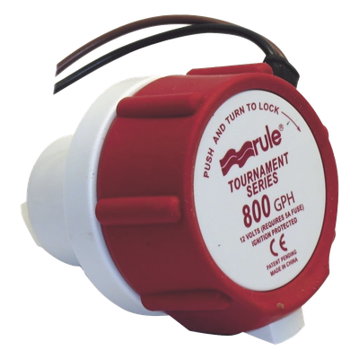 Bomba de reemplazo para serie Tournament de 800 galones por hora, a 12 Volts de corriente directa.