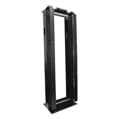 Rack de Aluminio System de 7ft x 19in, 45UR, Con organizadores verticales, conexión de tierra y accesorios de montaje