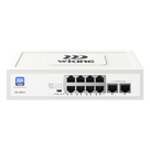 Switch PoE No Administrable / 8 Puertos 10/100 Mbps PoE af/at / 2 Puertos Uplink 10/100 Mbps / Presupuesto PoE 76 W / Alcance PoE 250 m (820.2 ft)
