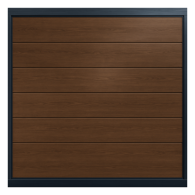 Puerta de Garage de Alta Calidad / Linea Central / Imitacion madera / oscura / 16x8 pies / AISLADA / Estilo Americana.