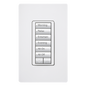 Botonera de pared inalámbrica de 6 botones con subir/bajar, retroiluminada, 120 V, color blanco, para el sistema de control de iluminación RadioRA 2