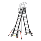 Escalera de Fibra de Vidrio con Jaula / Ajuste de Altura 8' a 14' (2.44 a 4.27 m) / Carga Máxima 170 kg (375 lb) / Nivelación en Ruedas Ratchet™ / Peso 58.5 kg (129 lb)