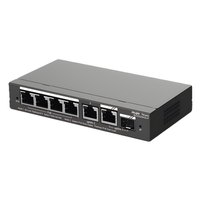 Switch Administrable Cloud 4 puertos Gigabit PoE+, 1 LAN Gigabit y 1 SFP, 54W