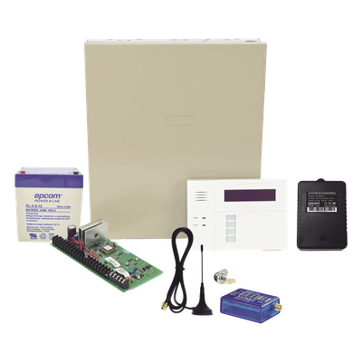 Kit de panel de alarma híbrido con comunicador celular 2G, teclado con receptor RF y 1 año de datos incluido