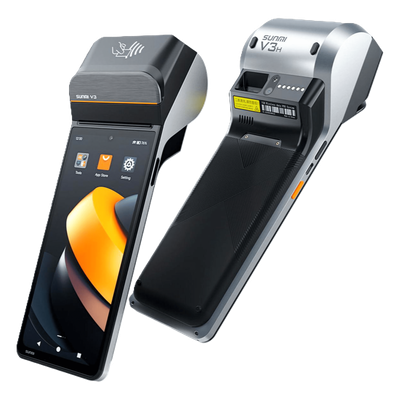 Terminal Móvil Inteligente SUNMI V3 / Pantalla HD+ 6.75\" / Procesador Qualcomm Hexa-Core / Impresora Térmica 58 mm / Escáner Láser 2D / NFC SoftPOS / 3GB RAM + 32GB Almacenamiento / Android 13 / 4