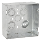 Caja Cuadrada Eléctrica / Acero Galvanizado / 42 in³ / 4.688 x 4.688 in / 9 Entradas Conduit / 2-1/8 in Profundidad