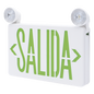 Letrero de Emergencia LED DUAL / Luz de Salida y Emergencia Integrada / Montaje Universal Pared-Lateral-Techo / Doble Voltaje 120-277 VAC / Batería 6V 4.5Ah / 3W Bajo Consumo