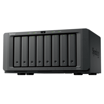 NAS DiskStation DS1825+ | 8 Bahías | AMD Ryzen V1500B | 8 GB DDR4 ECC | Hasta 2,239 MB/s Lectura | 2 Puertos 2.5GbE | Expansión PCIe 3.0 | Compatible con 10GbE y 25GbE | Caché SSD M.2 | Synology DS