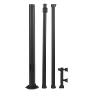 Poste Seccionado para Videovigilancia / 6 m (19.7 ft) / 3 Secciones / Base 140 mm / Espesor 3 mm / Brazo PTZ 500 mm / IP con Sellos / Color Negro