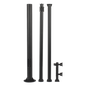Poste Seccionado para Videovigilancia / 6 m (19.7 ft) / 3 Secciones / Base 140 mm / Espesor 3 mm / Brazo PTZ 500 mm / IP con Sellos / Color Negro