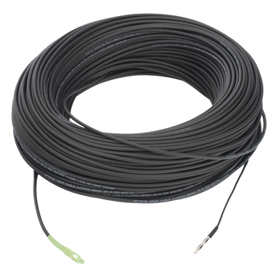 Rollo de Fibra Óptica Drop Redonda G657A2 Monomodo Simplex de 150 Metros (492.13 Pies) con Conectores SC/APC-SC/APC para Instalaciones Aéreas, Subterráneas o a la Intemperie
