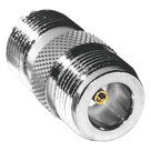 Adaptador Coaxial en Línea / N Hembra a UHF Hembra (SO-239) / Cuerpo Bronce Plateado / Contacto Oro / Aislante Teflón