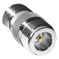 Adaptador en Línea de Conector N Hembra a UHF Hembra (SO-239), Plata/ Oro/ Teflón.