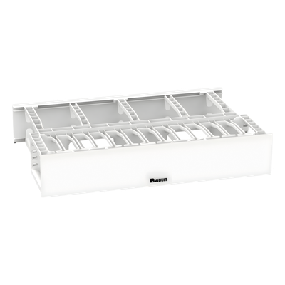 Organizador de Cables Horizontal / Alta Densidad / Doble Frontal y Posterior / Rack 19 in / 2UR / Categoría 6 y 10G