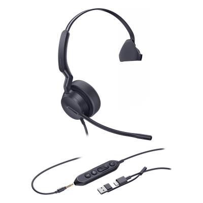 Diadema Alámbrica UH42 SE Mono de Yealink Certificada para Microsoft Teams con USB-C/A