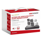 Kit TurboHD / 3K 5 Megapixel / DVR 4 Canales + 2 IP / 4 Cámaras Bala Dual Light / IR 30 m (98.4 ft) / Audio Bidireccional / AcuSense
