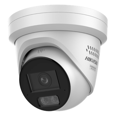 [Dual Light + 2 Micrófonos Integrados] Turret IP 12 Megapixel / Lente 2.8 mm / 30 mts Luz Blanca + 30 mts IR / ACUSENSE / Exterior IP67 / WDR 120 dB / PoE / ONVIF / Micro SD / Metal / ACUSEEK