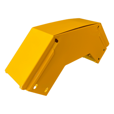 Curva Vertical Exterior / 90° / Aluminio 4\" x 4\" / Radio 8\" / Epóxico Amarillo / IP para Exteriores